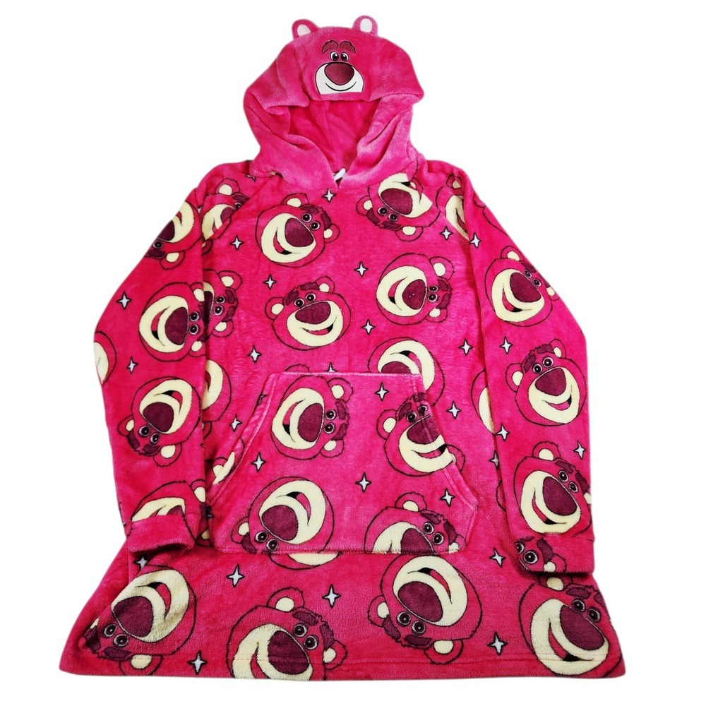 Disney Toy Story Lotso Bear Hoodie Unisex One Size Pink Fleece Oversized Blanket